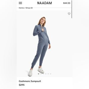 Brand new slate blue NAADAM cashmere jumpsuit